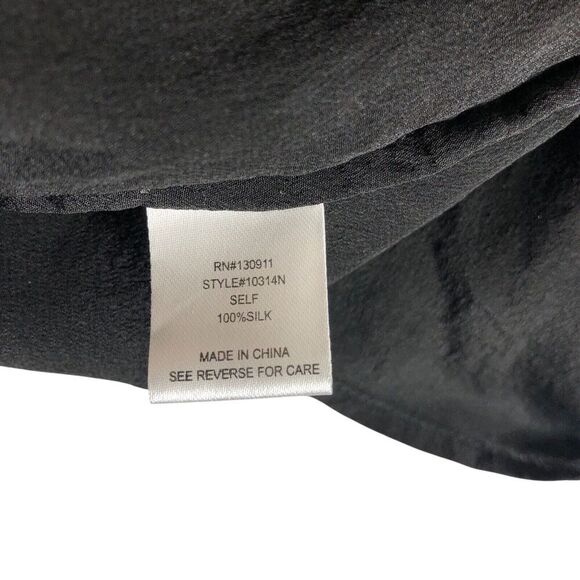 Daniel Rainn Top M Black Silk Crochet Flutter Sleeve Tunic Fairy Cottage Peasant - Picture 9 of 13